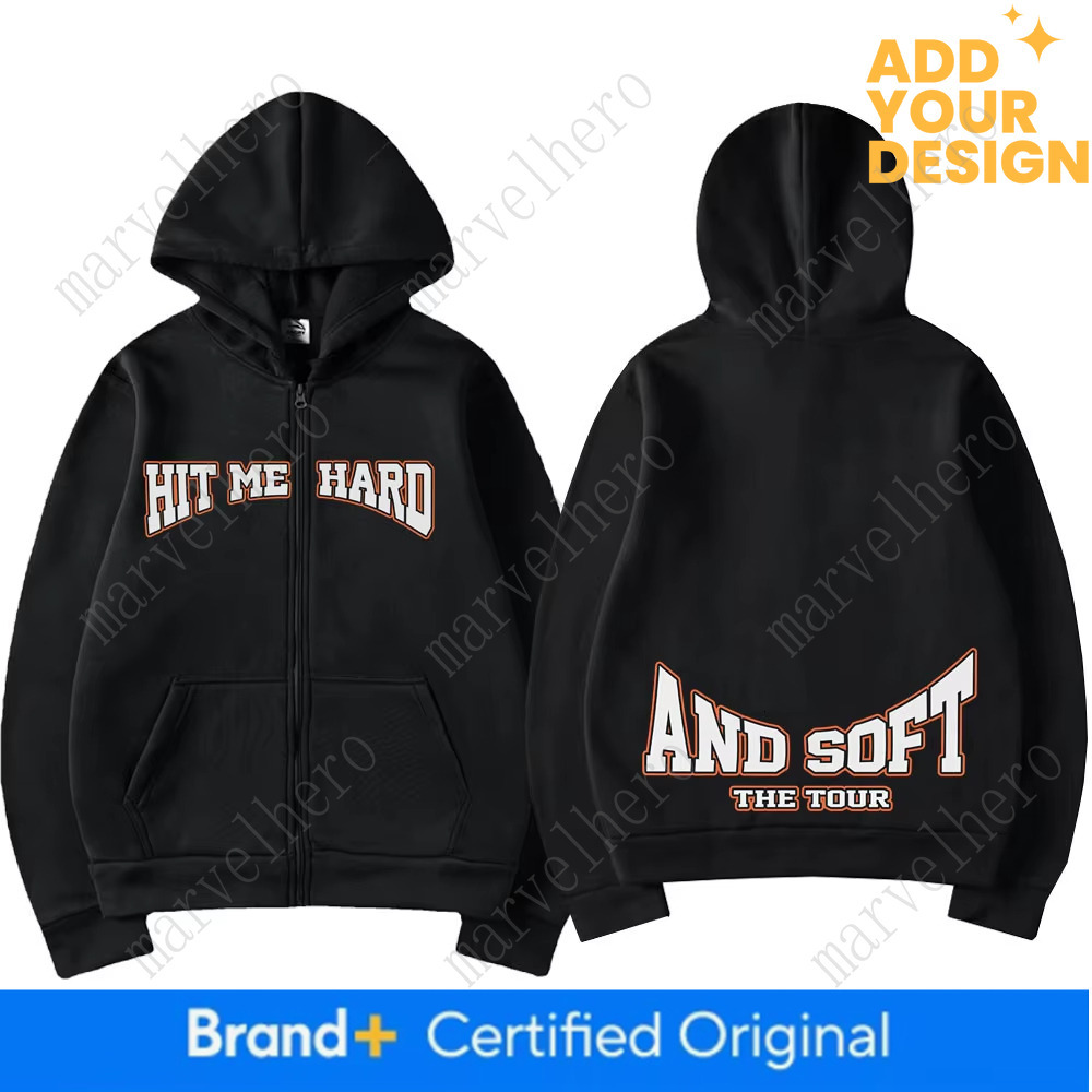 Hit Me Hard And Soft Tour Merch Zipper Hoodies Men Women Pullover Fashion Hip Hop Zip Up Hooded Sweatshirt Jacket Fans Gift