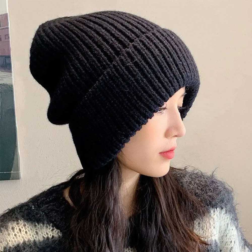 Beanie/Skull Caps Winter Casual Warm Hats Solid Color Hip Hop Unisex Female Beanie Caps Fashion Cute Knitted Beanies Bonnet Caps Q261017