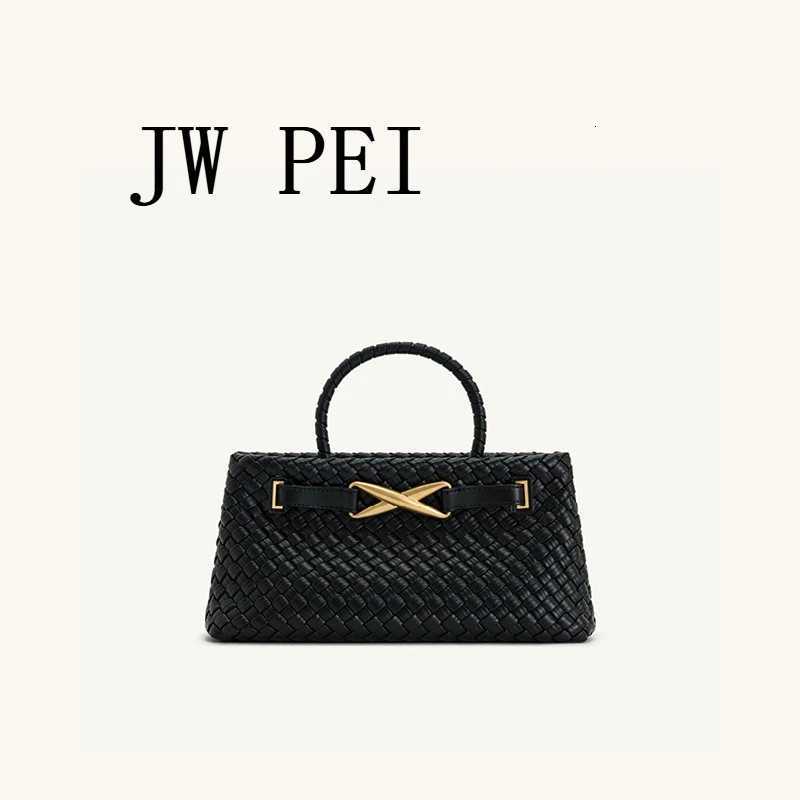 Evening Bags Totes JWPEI 2026 New FAshion Versatile Handbag Spring 2026 Street Style Leather Woven Bag Magnetic Soft Square Shape Document H261016