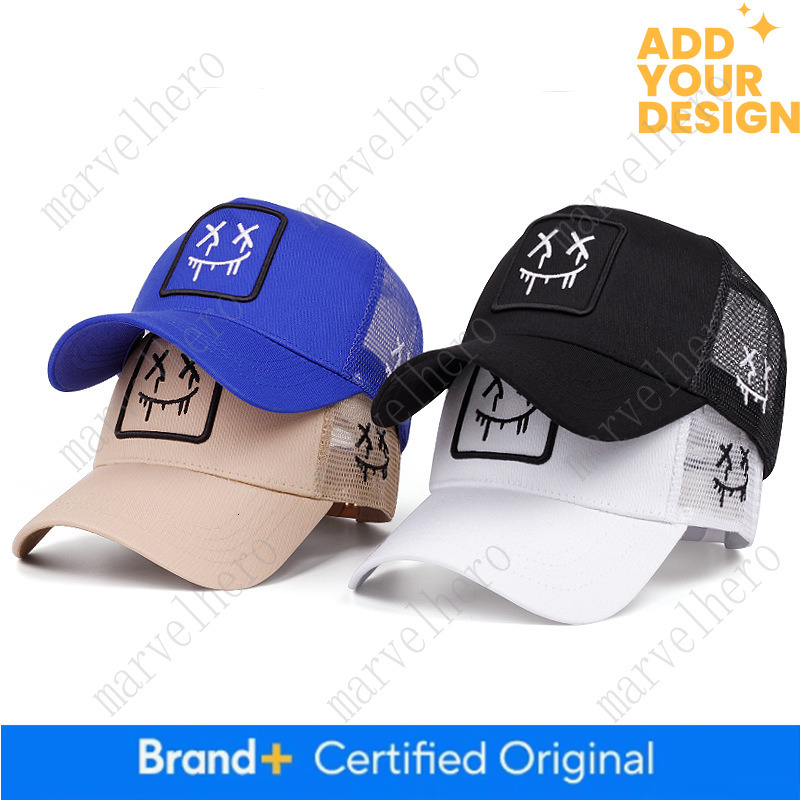 XX Ghost Face Embroidery Spring And Autumn New Flat Brim Unisex Fashion Hat Korean Ins Baseball Cap For Men