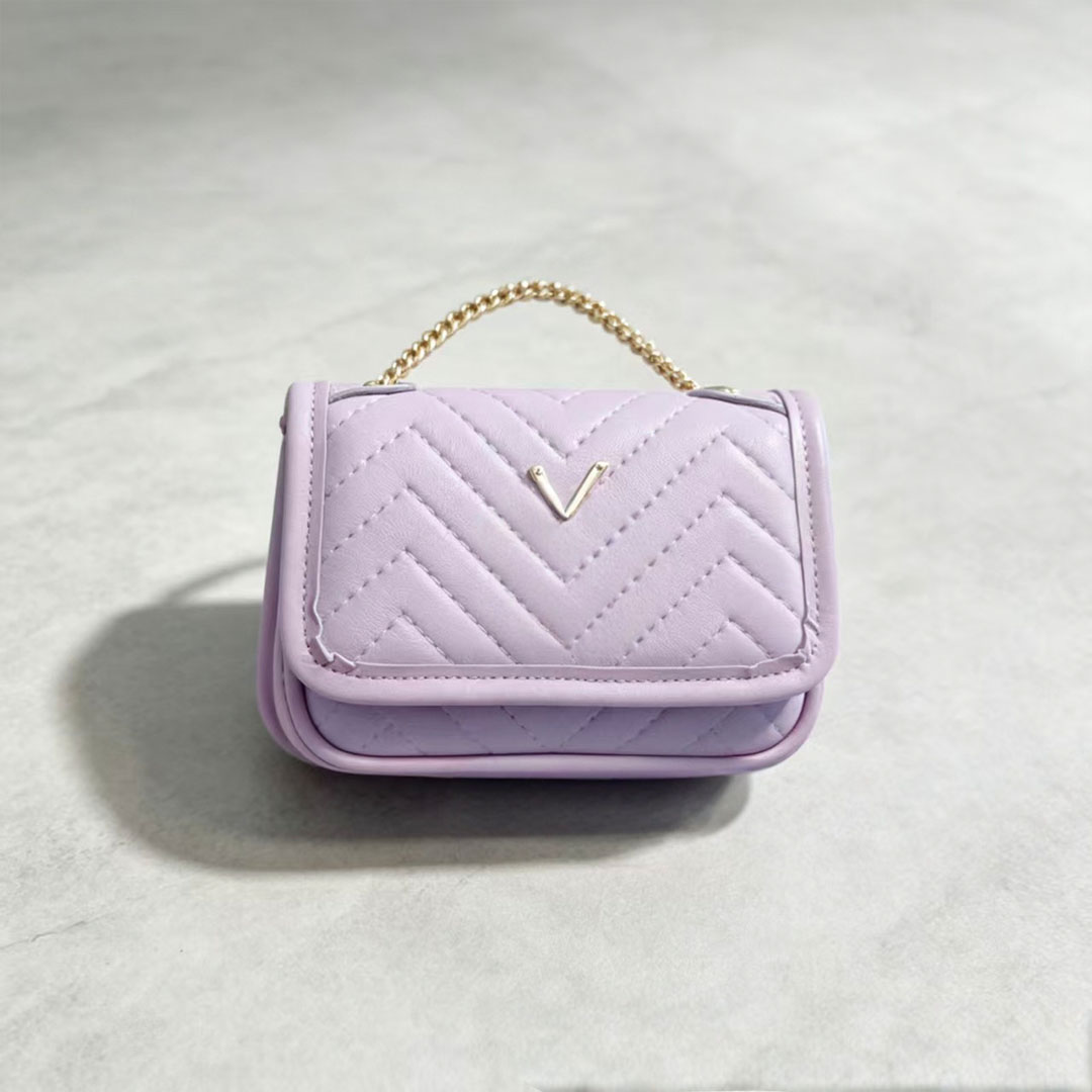 Designer Women's Mini Quilted Crossbody Bag PU Leather Small Flip Shoulder Bag Metal Chain Belt Mini Handbag Fashion Women's Daily Decorat