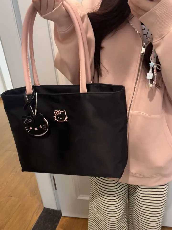 Evening Bags Large-capacity Tote Bag with Kitty embroidery lightweight Underarm Handbag for Women Cute and Exquisite Suitable for Young Gi H261016