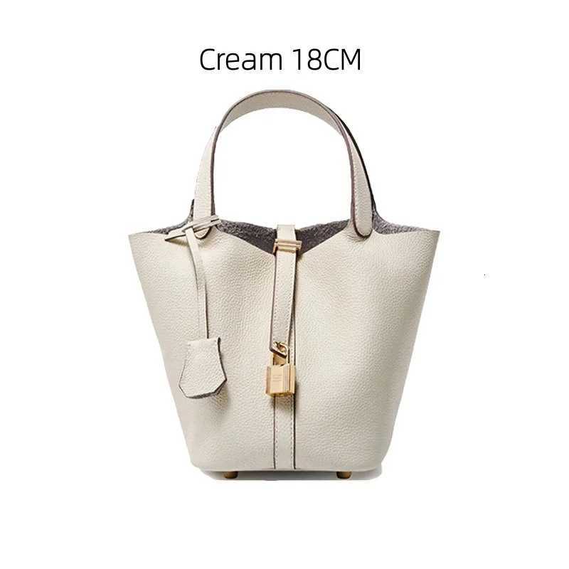 Evening Bags HALF.STAR Genuine Leather Bucket Tote Bag for Women Medium 18cm Large 22cm Multiple Colors Multiway Handbag Premium Quality H261016