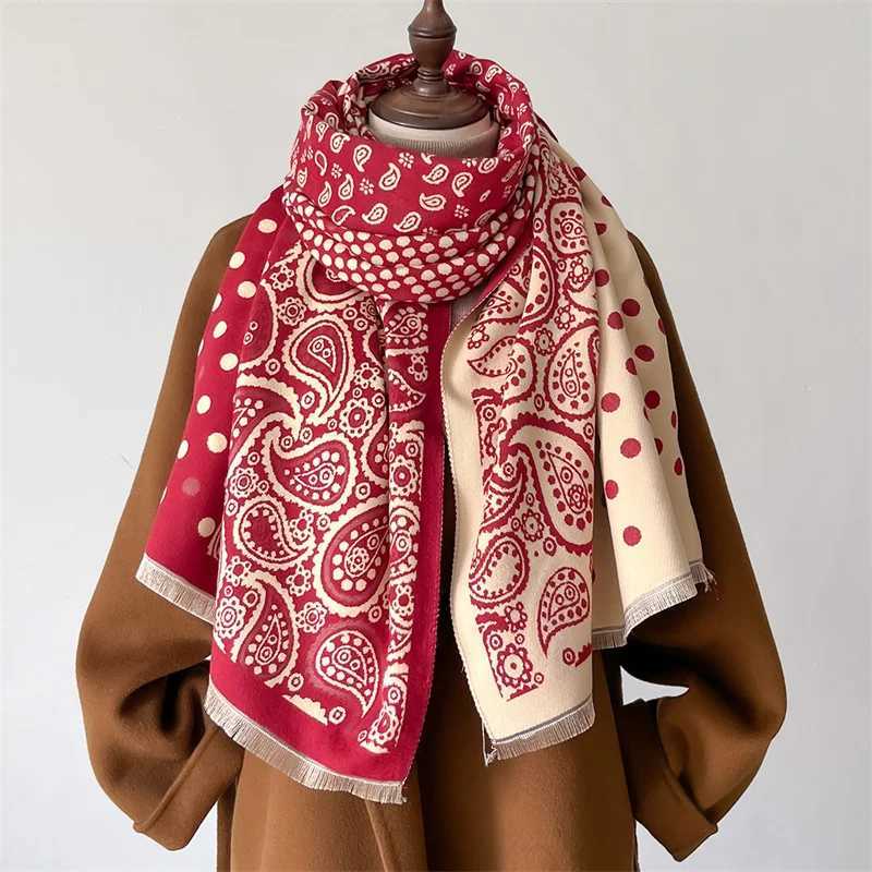 Cashmere Scarves for Women 2024 Winter Shawls Warm Wraps Lady Pashmina Paisley Print Blanket Scarf Neck Headband Hijabs Stoles S261017LYNM