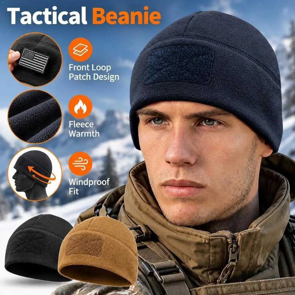 Winter Tactical Flee Beanie Warm Windproof Sports Hat Soft Skull Cap Outdoor Cycling Hiking Men S2610171VT3