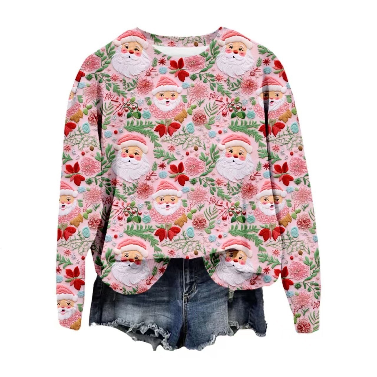 2026 New Autumn/Winter Sweatshirt With Digital For Women, Street Fashion, Round Neck, Regular Shoulder, Christmas 3D Print Free Shipping