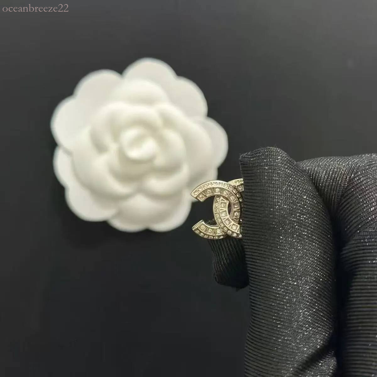 cc earrings Designer Jewelry Authentic double pearl designer fashion earrings classic non fading elegant chan earrings Studs chanlys earring cc jewe