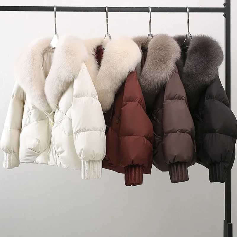 Women's Down Parkas 2026 Winter Thicke Warm Parkas Removable Fur Collar Bread Coat Loose Chic Down Cotton Padded Casual New Coat Women's O