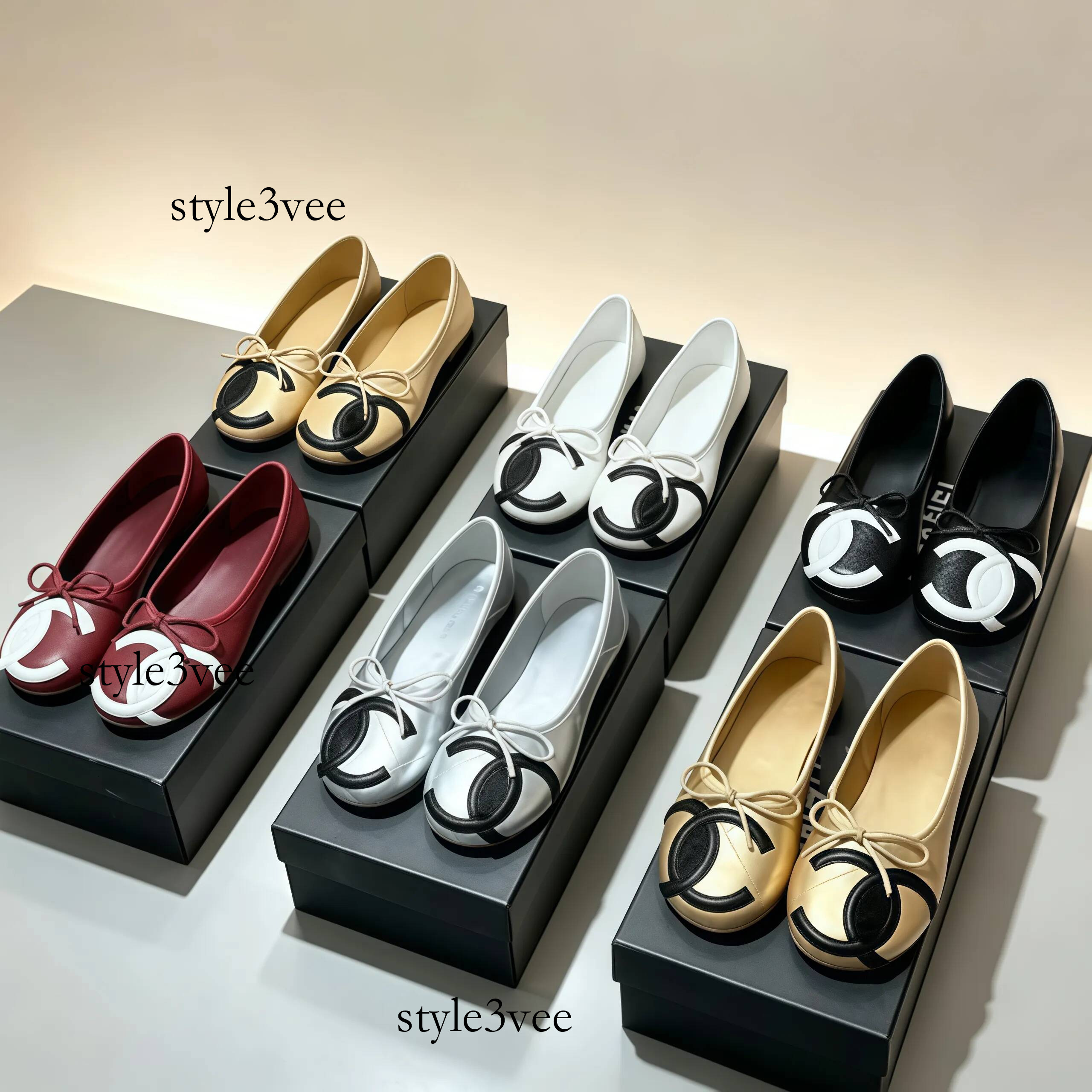 ballet flats designer cc shoes casual women's sneakers chan coco beach lamb leather 26M round toe kangpengs channal shoes yellow white mixed cb