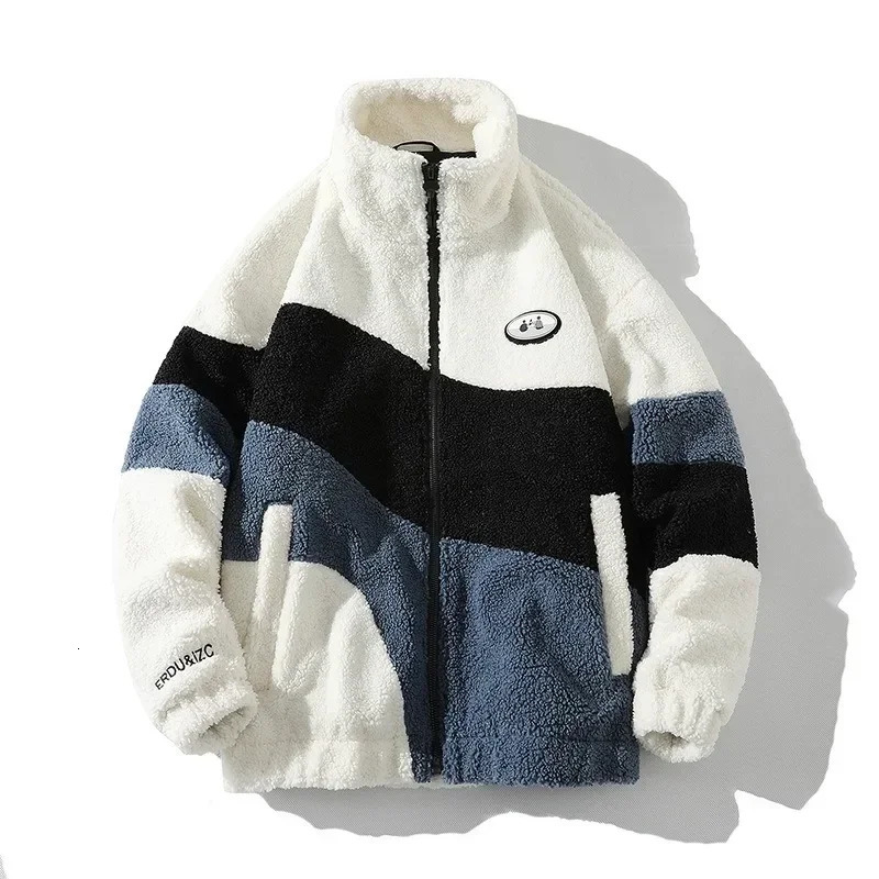 Men's Jacket Oversize Contrast Color Coat Warm Male Outwear Winter Parkas Jacket Men's Clothes 261015