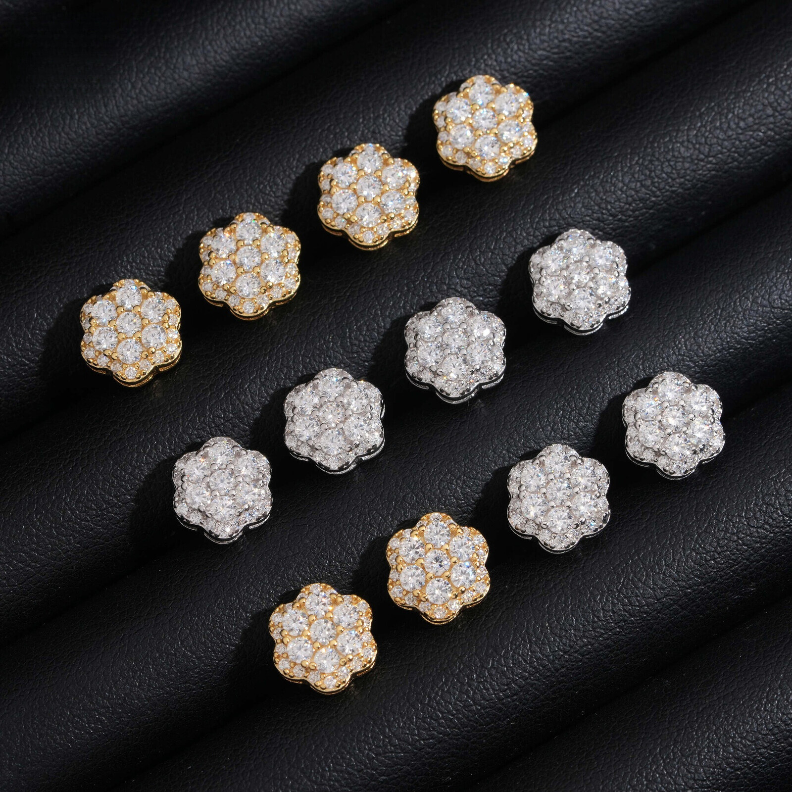 Exquisite 9mm niche floral for sales, S925 silver inlaid with moissanite, couple style