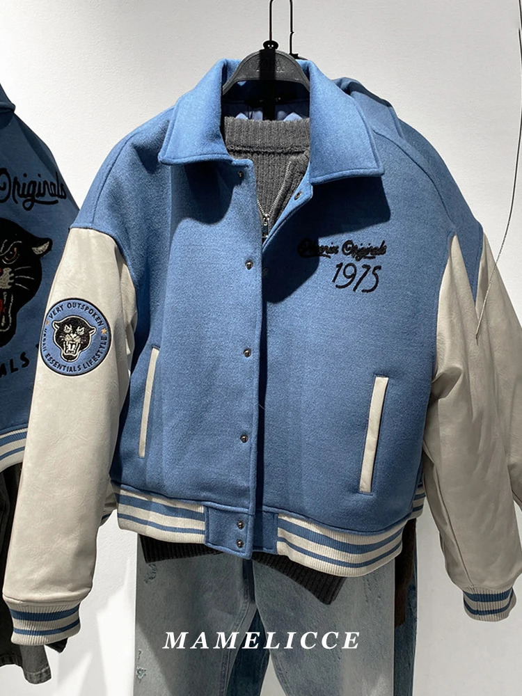 MAMELICCE Original n splicing embroidered jacket short coat Baseball Cotton clothes high quality padding Men jackets 261016