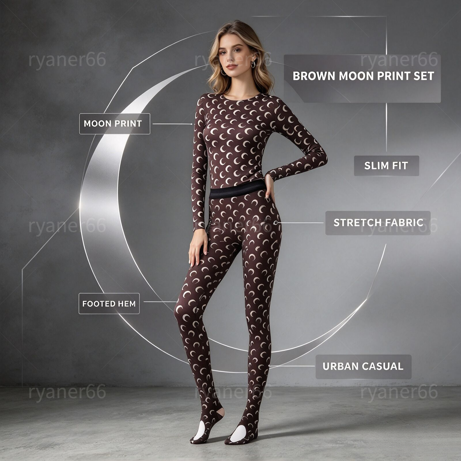 2026maraine Leggings two-piece set Jumpsuits Elastic Slimming T-shirt Ice Silk Women Black Sports Shorts Set sexy classic print long sleeve printed