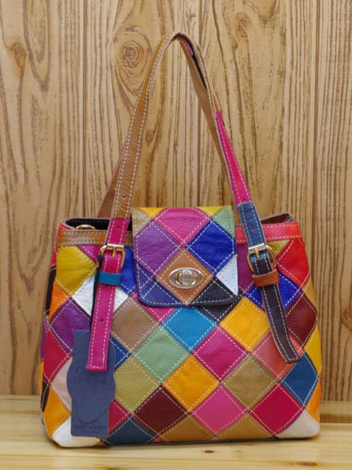 Evening Bags New 2023 Soft Genuine Leather Handbag Trendy Color Block Plaid Women's Shoulder Crossbody Bag Fashionable Casual Handbag H261016