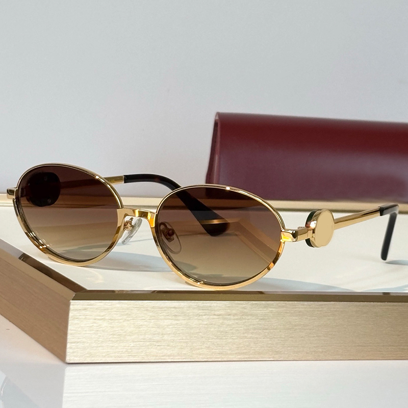 Luxury Sunglasses for Women Designer Sunglasses Womens Elliptical Metal Frame Sunglasses Mens Sunglasses Summer Travel UV Glasses G7234