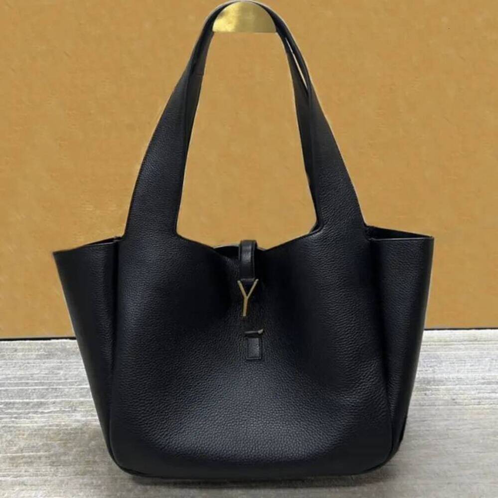 Tote Designer Grained Leather Handbag Large Capacity Women Crossbody Shoulder Black Letter Purse Beach Travel Bag Luxury Shopping Bags