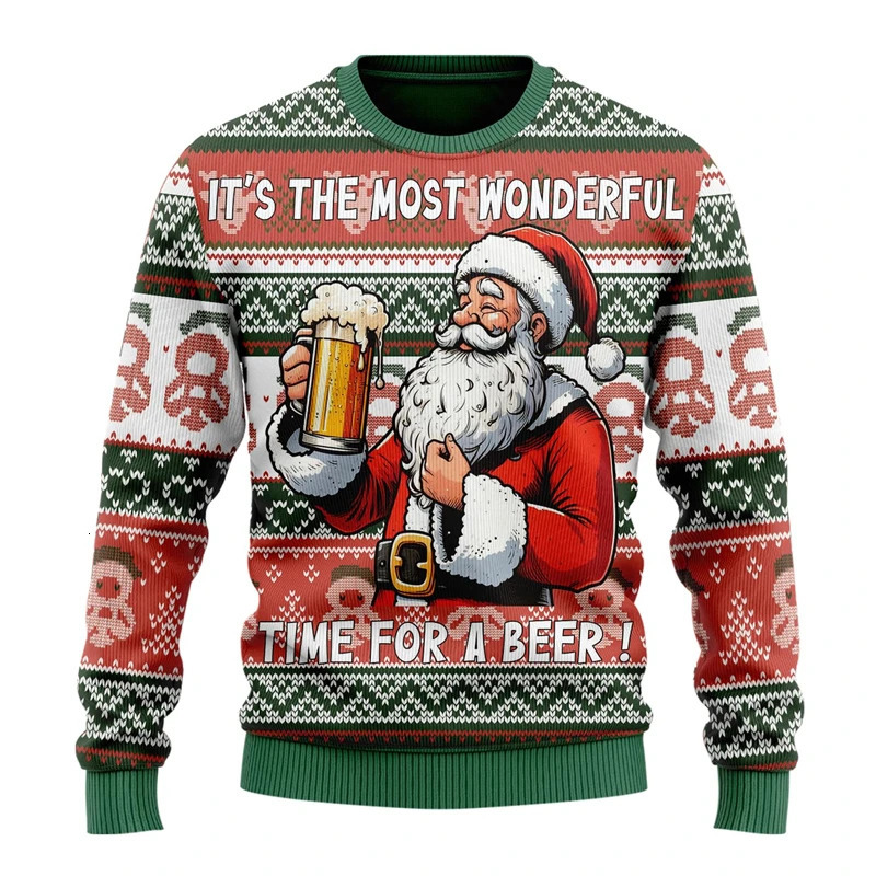 Fashion Beer Ugly Christmas Sweater For Women Clothes Hip Hop Bar Party Men Sweatshirts Casual Male Pullovers Beers Tracksuit 261016