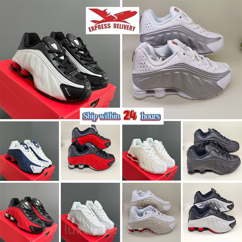 Designer Kids shoes Fashion boys and girls sport Shoes University Red Metallic Silver Clay Orange Triple Black Blue Sunrise White Silver Mens Sports
