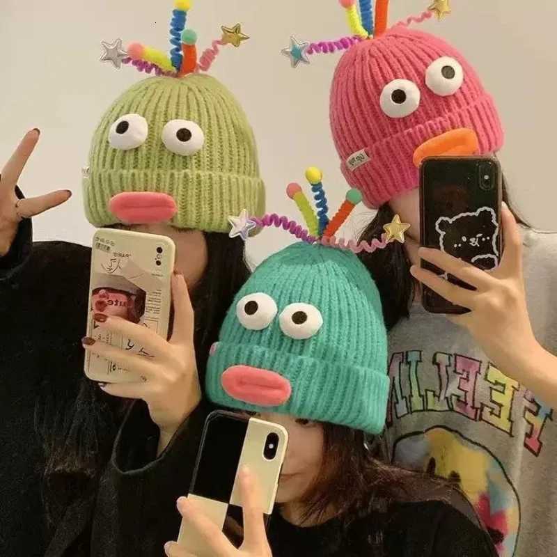 Beanie/Skull Caps Unisex funny big eyed woolen hat winter warm knitted hat suitable for friends gathering leisure and entertainment party hat Q26101