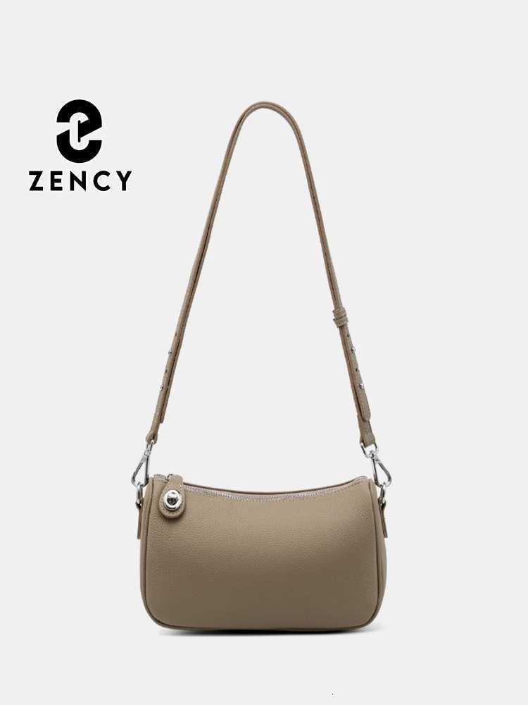 Evening Bags Zency Women's Soft Genuine Leather Shoulder Bag High Quality Roomy Handbag Black Khaki Crossbody Simple Fashion Bags H261016