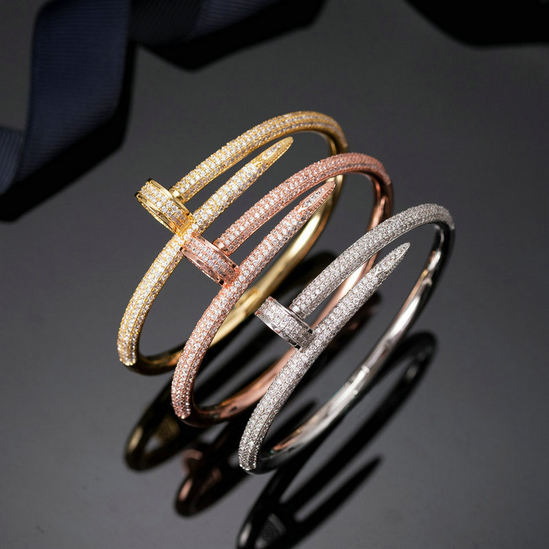 Luxury Jewelry Women Bracelet Fashion Nail Bracelets 18k Gold Bangle Man Designer Wedding Bracelet high quality Designer Bracelet size 17 and 19 fre