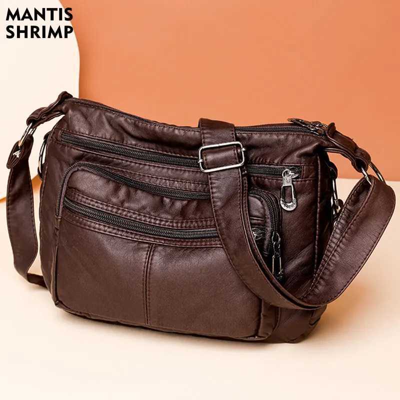 Cross Body Women Bag 2023 New Fashion Middle-aged Handbag Multi-pocket Practical Messenger Vintage Shoulder Bag Hobos Trend Crossbody Pack H261016