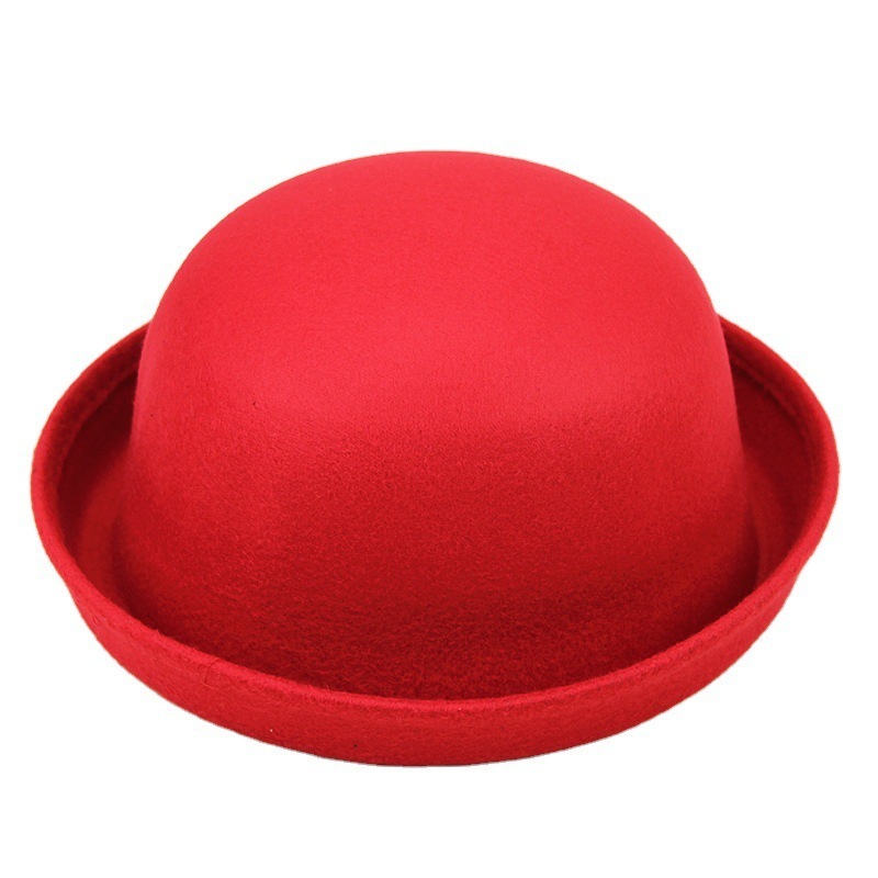 Korean Version Versatile Top Imitation Cashmere Woolen Small Round Turn-up Performance Unisex Autumn Winter Trendy Hat