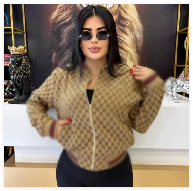 Spring Women's zipper up cardigan desinger jackets jacquard baseball collar Casual luxury metal logo outfit coats