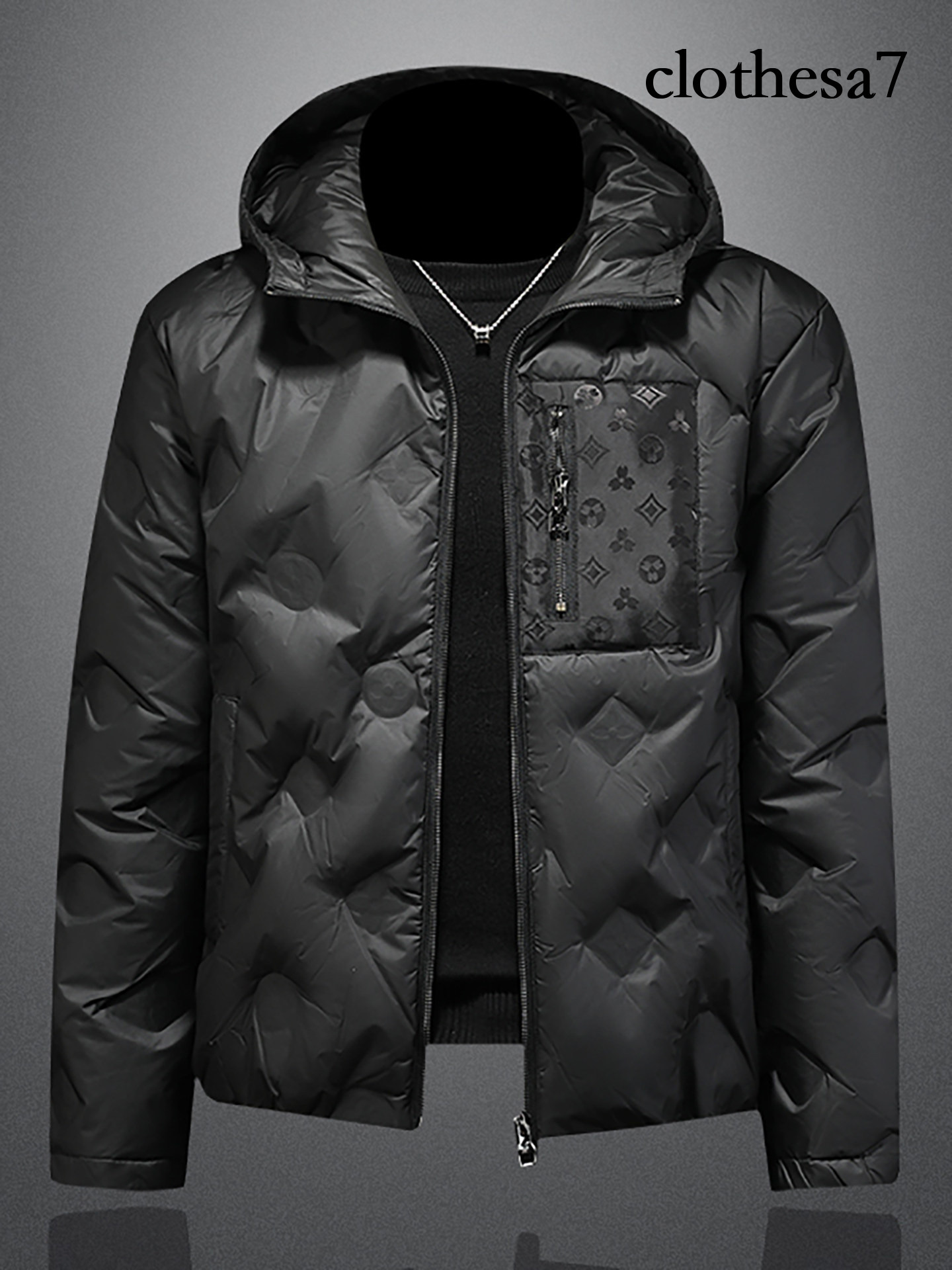 Cross-border 2026 winter collection: European-style men's hooded white duck down jacket, a stylish and versatile casual outerwear piece for war