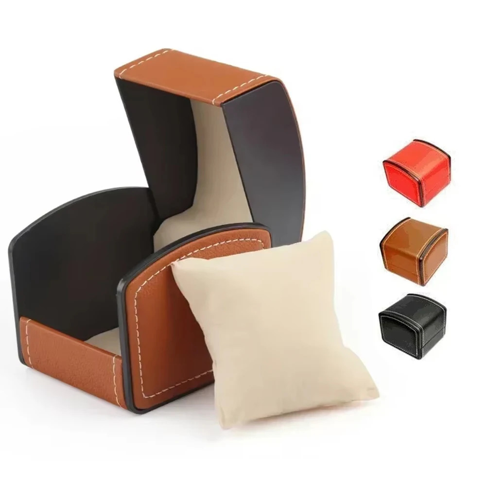 Portable Watch Box PU Leather Watch Case Organizer Storage Holder for Men Women Bracelet Vintage Jewelry Box with Leather Pillow 261012