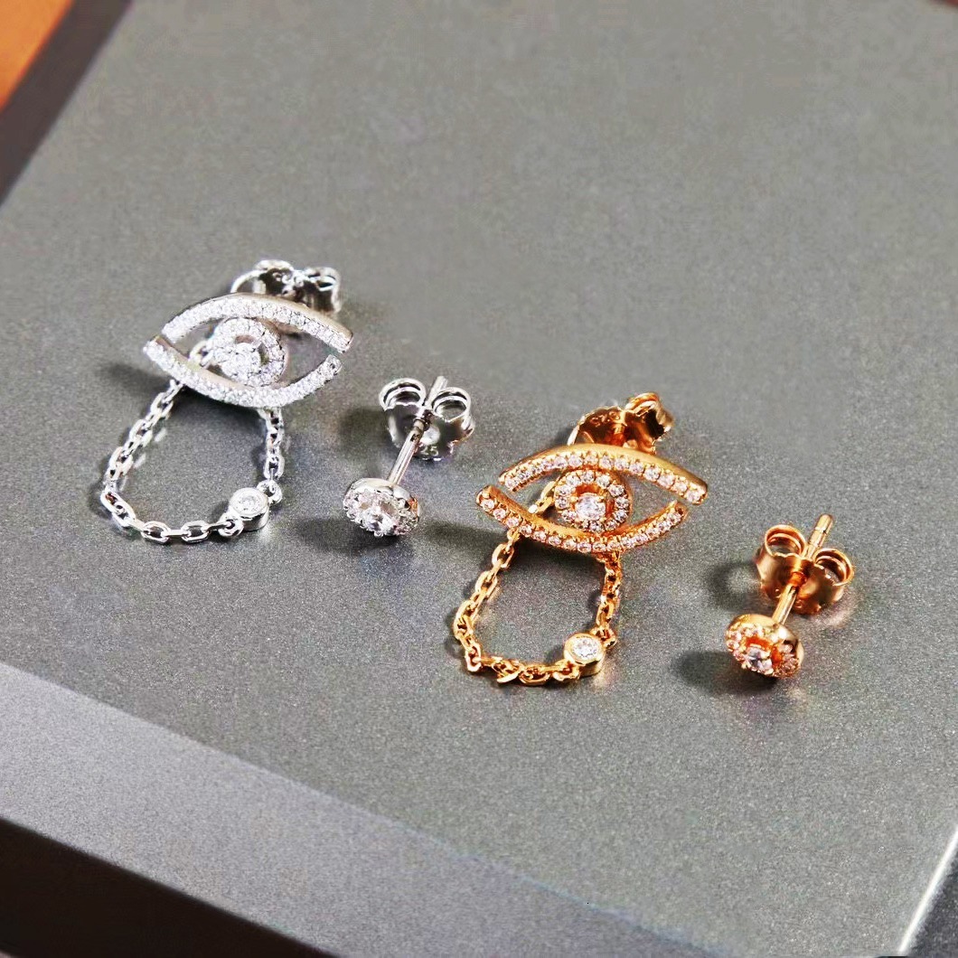 Mesikaa Stud Earrings Designer Messikaas Fashion Earring For Woman Ear Jewelry Diamond Geometric Asymmetric Zirconia Stud Earrings For Women