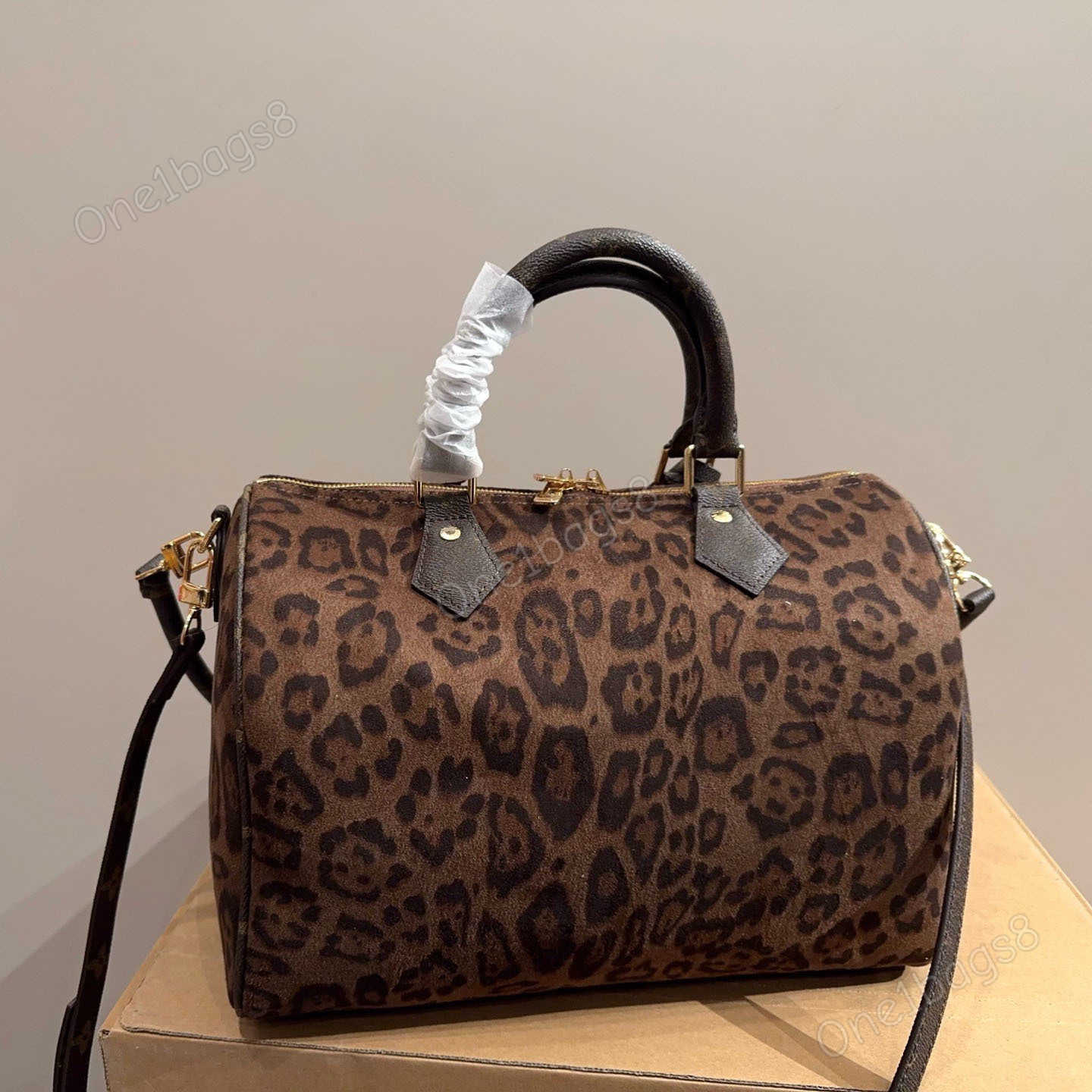 Totes Luxury Pillow Bag Designer Bag Shoulder Bag Leopard Print Women Boston Bag Vintage Cylinder Handbag Retro Crossbody Bag Large Capacity Daily T