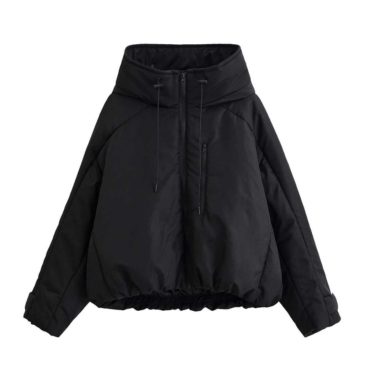 Women's Down Parkas European and American style 2025 autumn and winter new women's clothing commuting versatile urban style hooded cotton