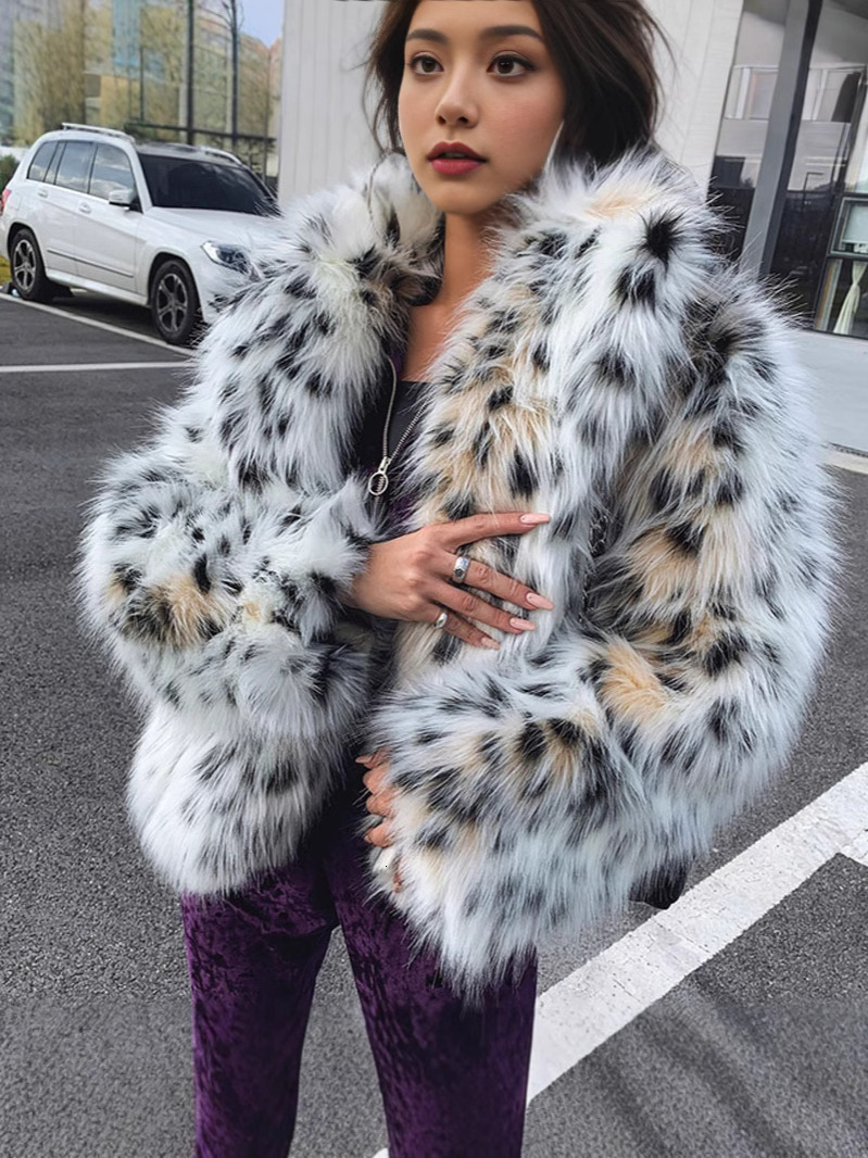 2026 Autumn Winter New Cat Pattern Fox Women Short Elegant Socialite Casual Blazer Coat Honglu The coat is tailored and stylish Versatile and light
