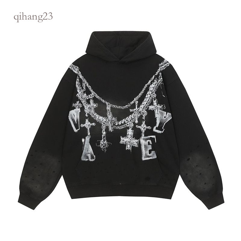 Vale Dream Hoodie Designer Looped Cotton Metal Zipper Letter Sticker With Retro American Street Suitable Daily Wear Retro Trendy Brand High Quality