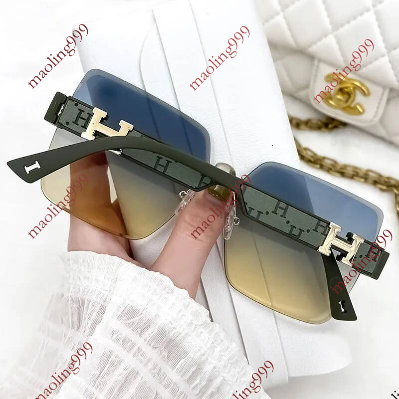 Lunettes de soleil de créateurs Mode Femmes Accessoires sans cadre Bord de pointe Grand cadre UV400 Crème solaire Internet Celebrity Outdoor Stre