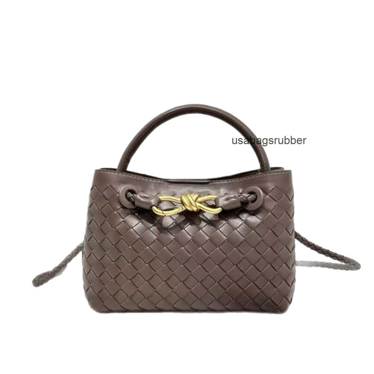 Refined Designer Style 2026 new woven mini bag with metal buckle a stylish tote bag and shoulder bag for women