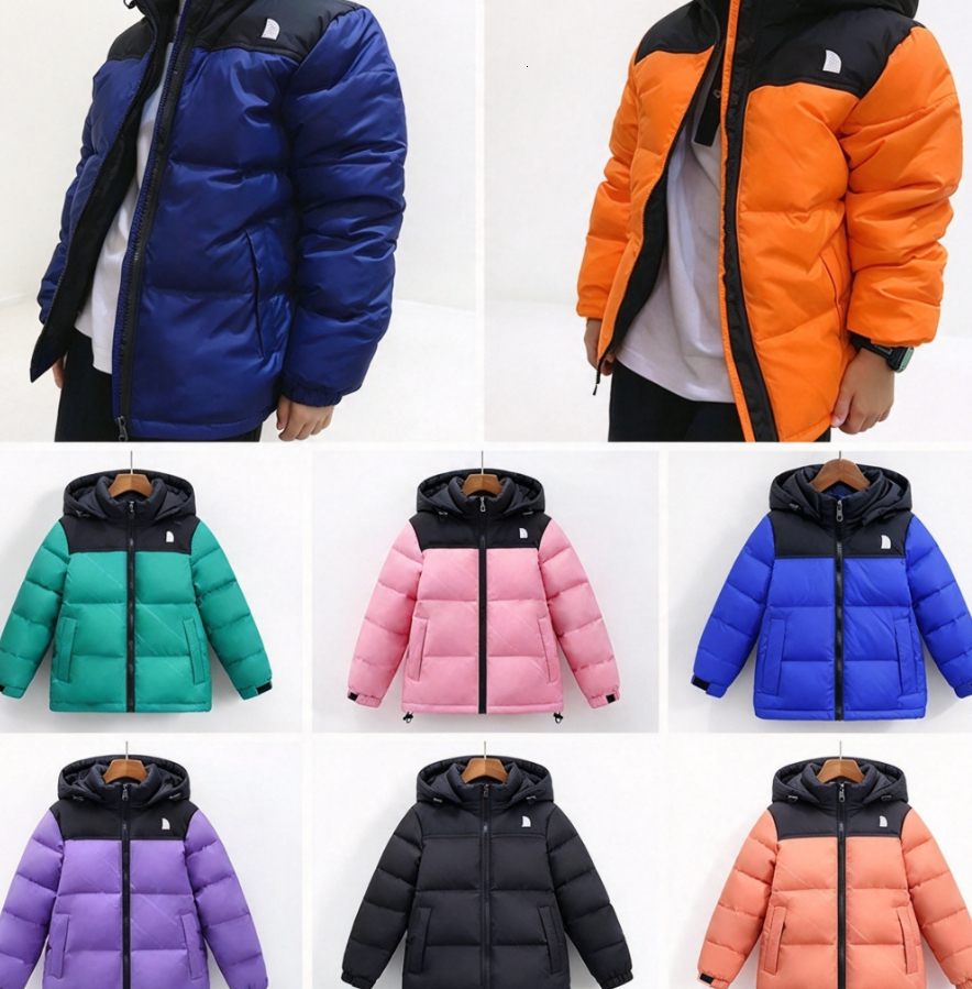Hooded Winter Down Parka Premium Designer Kids Letter Print Black Puffer Jacket Windproof Warm Outerwear for Boys Girls Children Outdoor Casual Dail