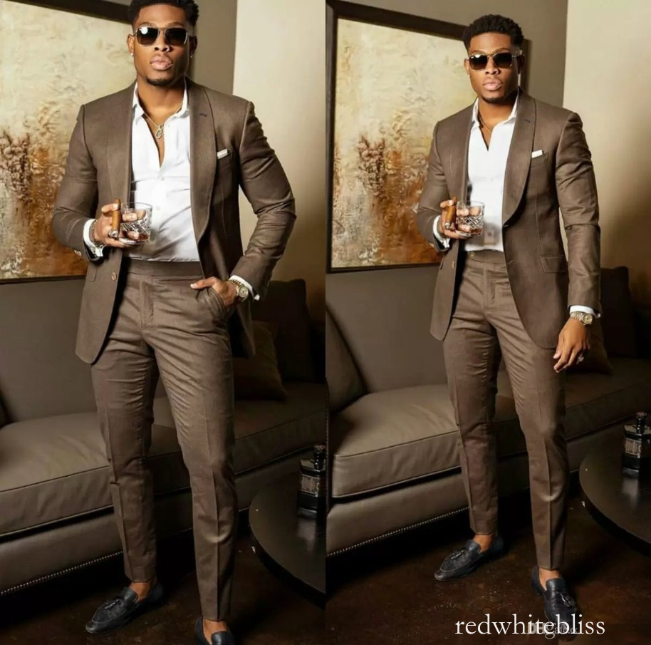 New Wedding Mens Suits Slim Fit Bridegroom Tuxedos For Men Two Pieces Groomsmen Suit Blazer Formal Prom Business Jackets Pants BS0119