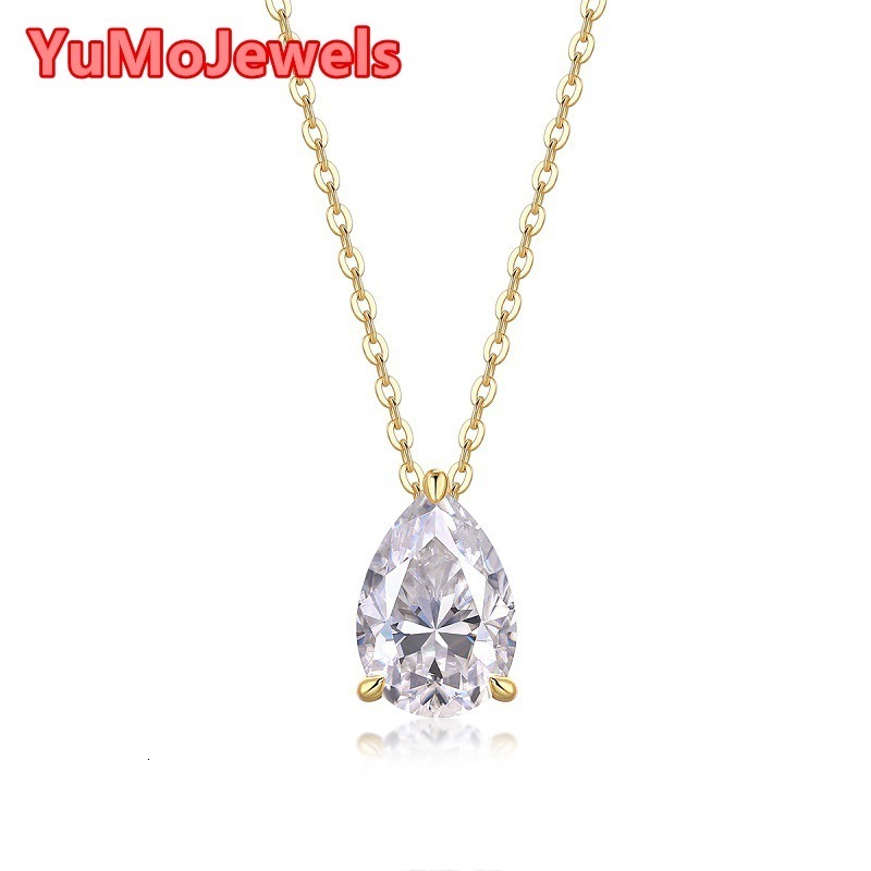 New Women 925 Sterling Silver Winter Overlapping Necklace Cross-Border Water Drop Moissanite Pendant Design