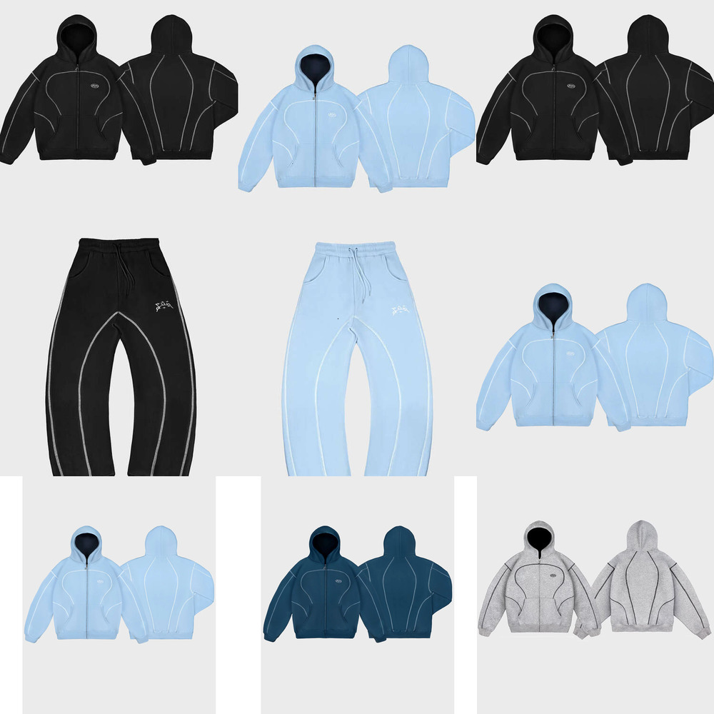 Men's Tracksuits Embroidery Pullovers Hoodie trendy baggy casual Hooded graphic embroidery retro unisex Sweatshirts Men's Clothing
