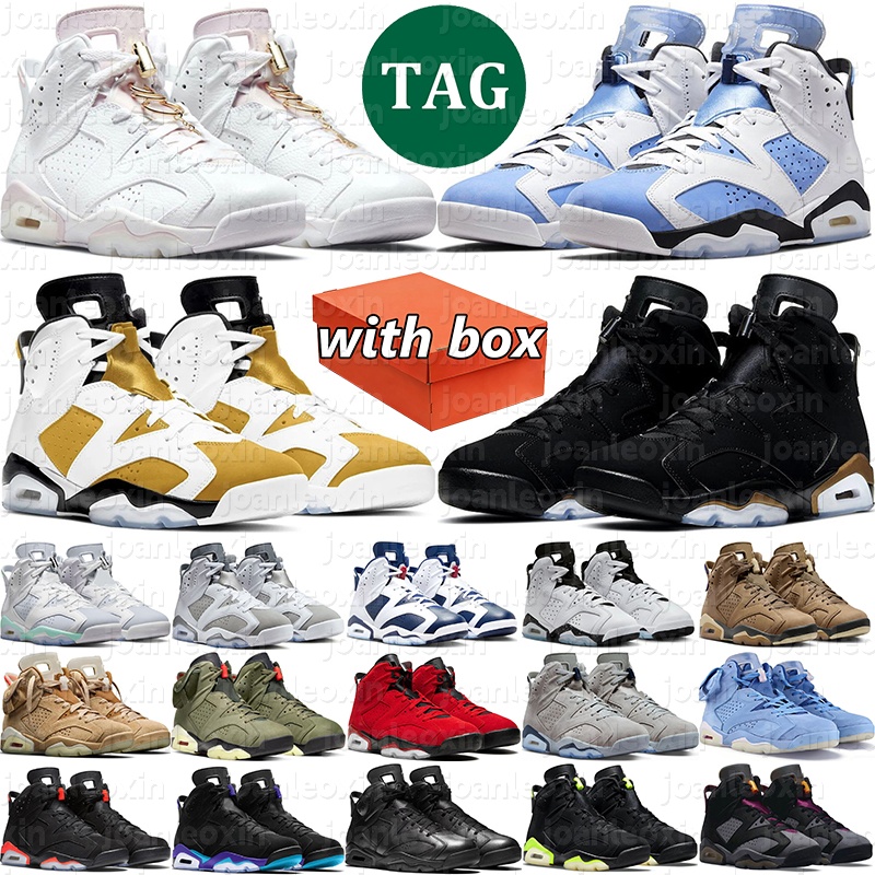 With Box 6s Basketball Shoes Free Shipping Men Women Olive Mocha Bred Toe Mystic Green Wolf Grey Designer High Basketballs Sneakers University Blue