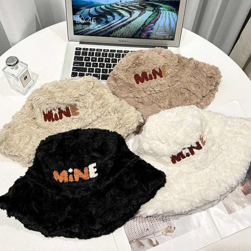 Autumn winter plush fisherman women Korean style fashionable versatile faceslimming warm and coldresistant fluffy hat for women