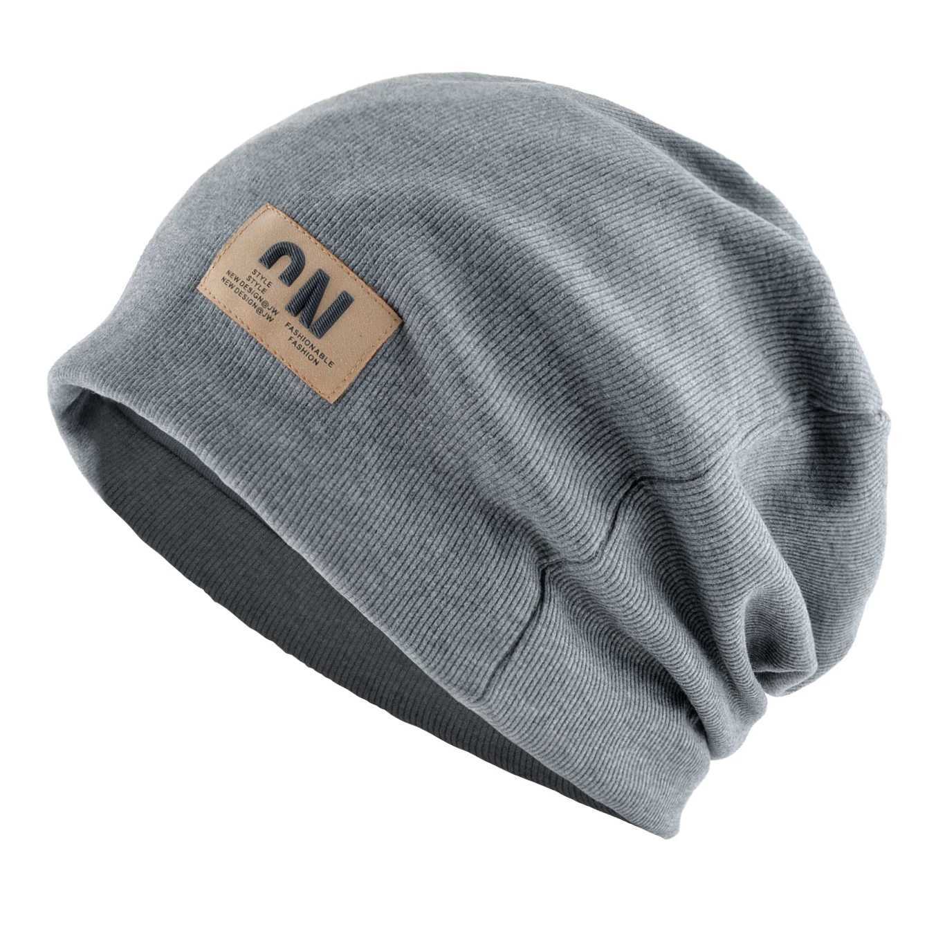 Beanie/Skull Caps Men's Beanie Hats Autumn Outdoor Casual Skullies Beanies Knitted Fashion Hip Hop Solid Color loose-fitting hatT261017