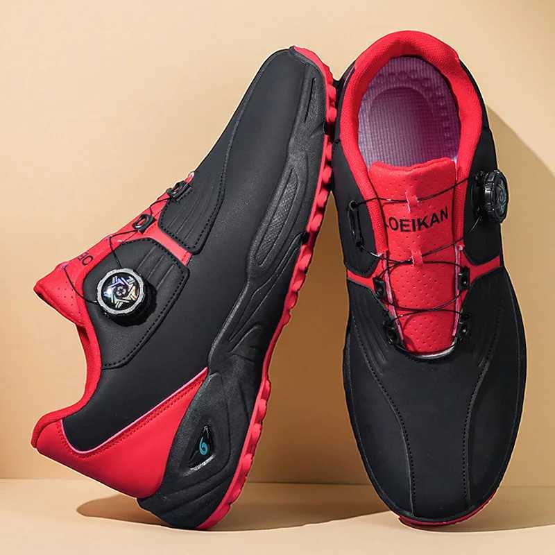 Casual Shoes Men Rotary Golf Shoes Waterproof Leather Air Cushion Non Slip Breathable Training Sneakers 2 Colors H261016