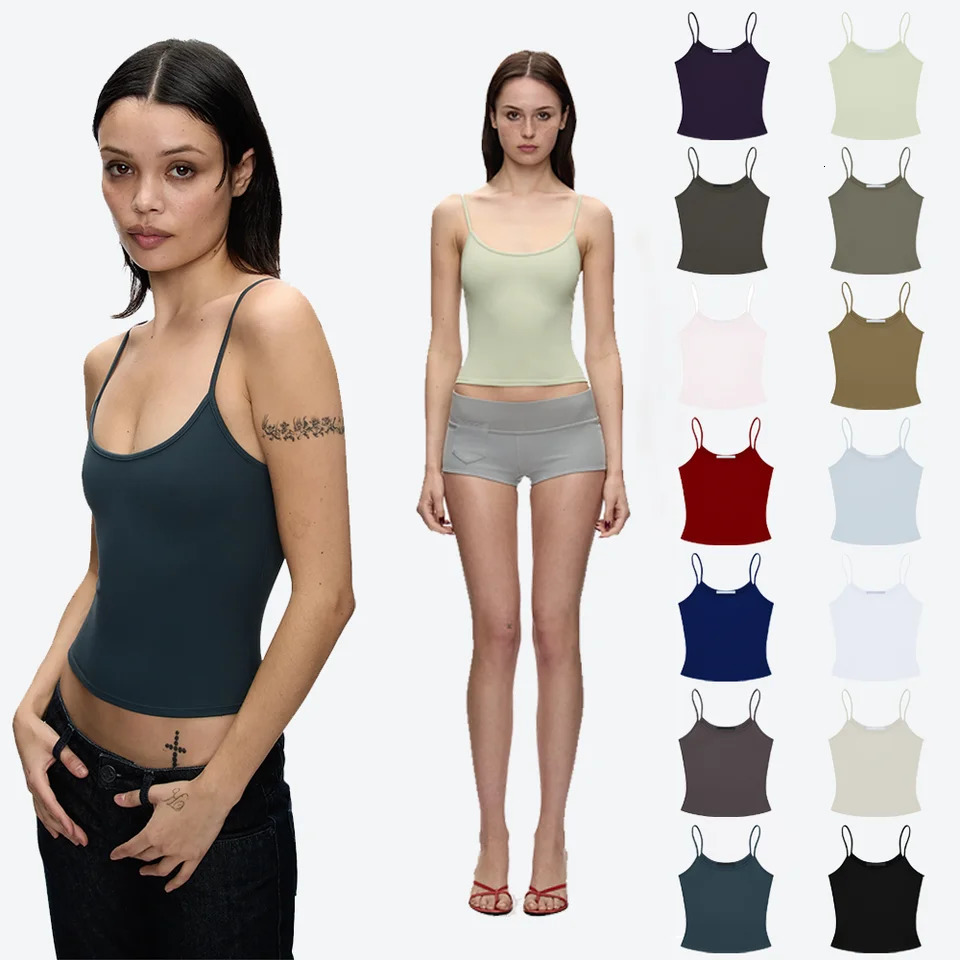 Tank Summer Solid Color SlimFit Camisole Basic Versatile Slimming Sleeveless Top MultiColor for Daily Commute 261017
