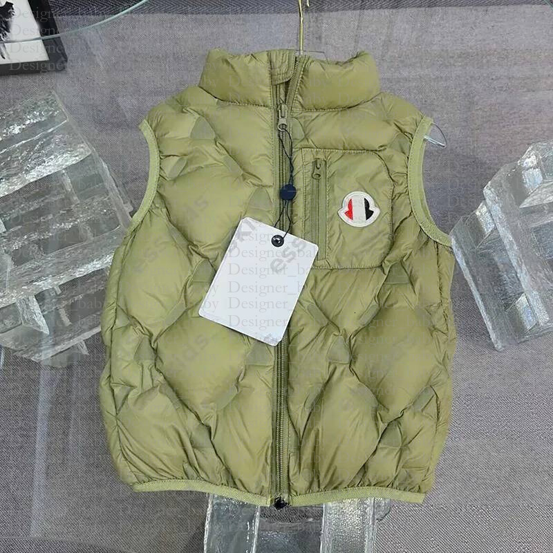 Luxury Kids Lightweight Down Vest Designer Sleeveless Puffer Jacket Stand Collar Warm Gilet Casual Outerwear Zipper Style Winter Clothing DLD2601063