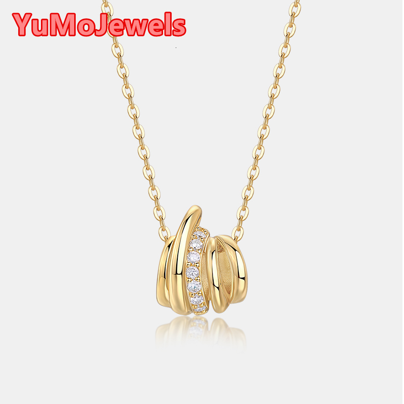Latest Models Luxury S925 Sterling Silver for Women Gift Pendant Necklace Elegant D VVS1 Moissanite Gold Plating Necklace