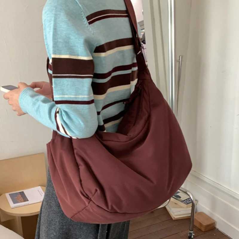 Evening Bags Solid Color Women's Shoulder Bag Simple Unisex Female Travel Messenger Bags Large Capacity Zipper Casual Tote Underarm Handbags H2