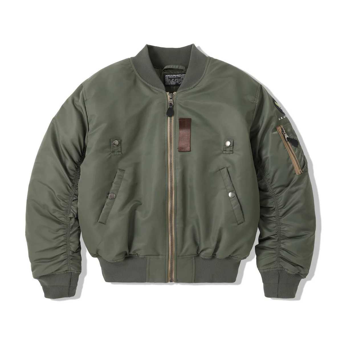USAF William Gibson 2025 MA-1 Sage Men's Green Winter Coat Pilot Nylon VTG Padded L2B Vintage JAPAN Bomber Flight Cotton Jacket S261017HIRO